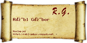 Rábl Gábor névjegykártya