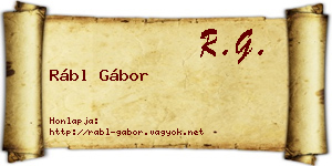 Rábl Gábor névjegykártya
